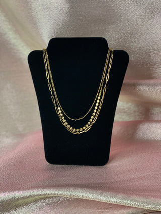 Triple Threat 14K Gold Plated Necklace - Krush Boutique